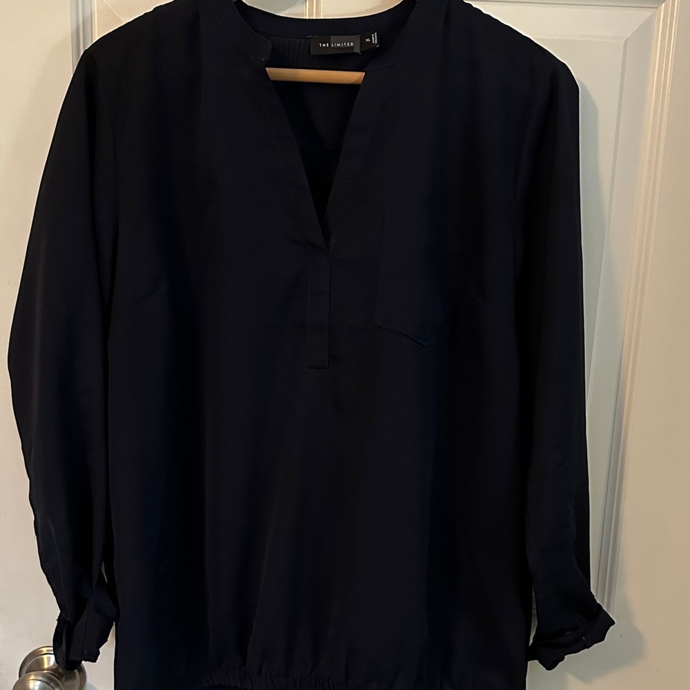 The Limited Navy Blue VNeck Women's Blouse Size XL